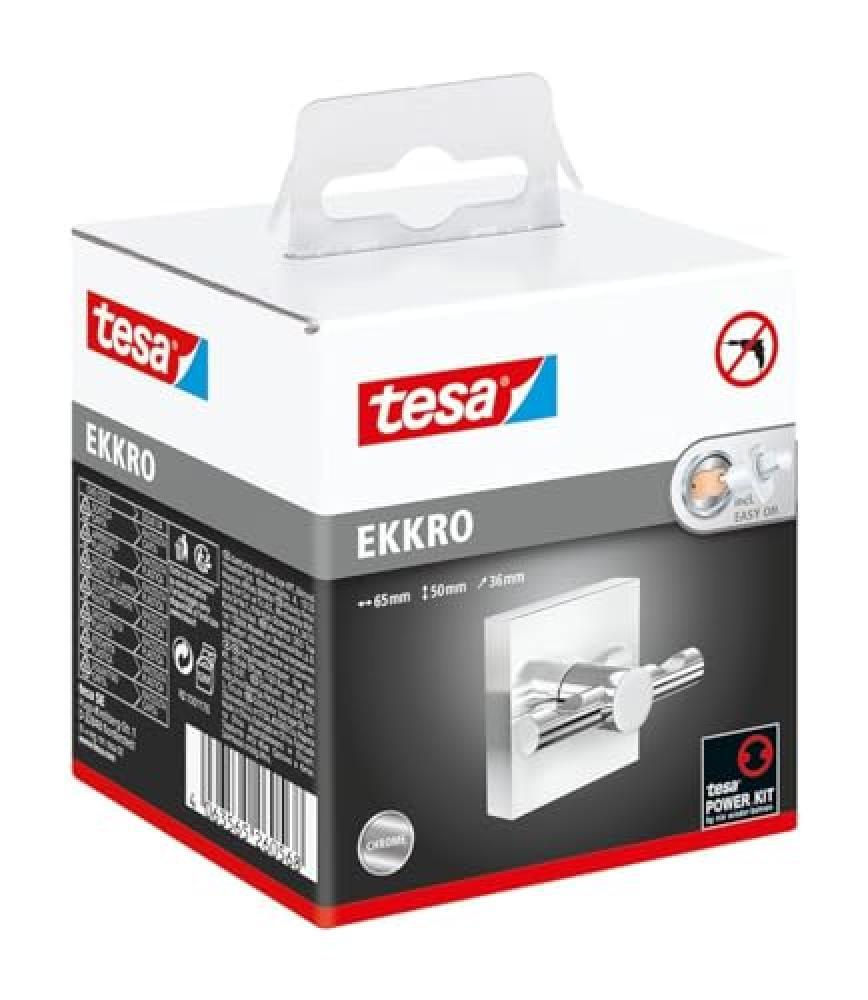 (TG. 63 mm x 50 mm x 50 mm) Appendi asciugamani tesa EKKRO, metallo cromato luci