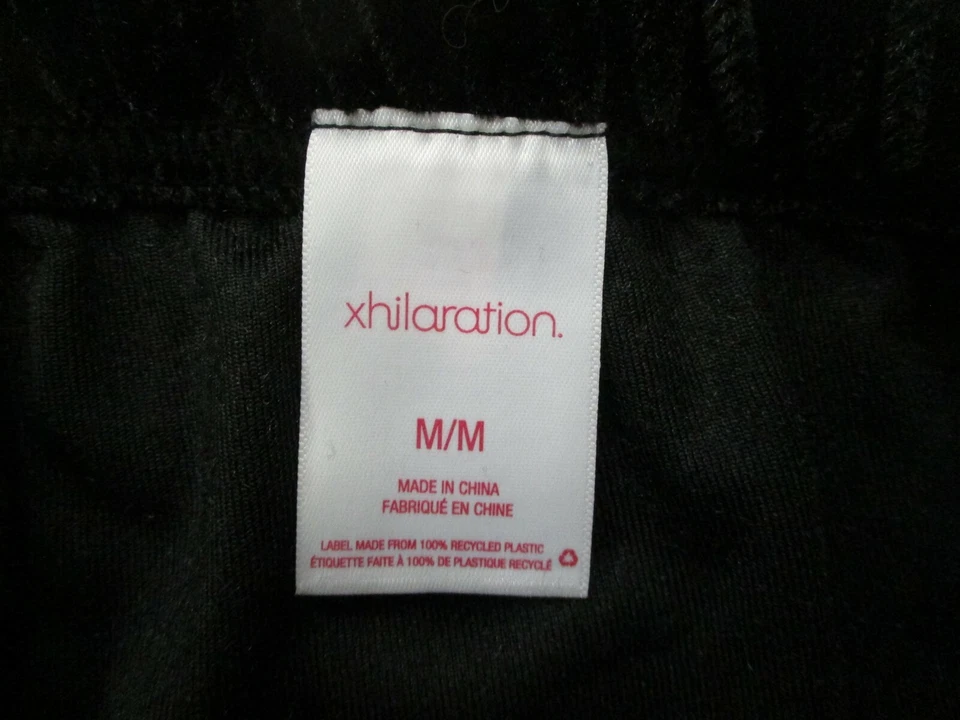 XHILARATION Leggings Para Mujer Talla M Informales Cómodos Elastizados Terciopelo Negro Foto 3 de 4