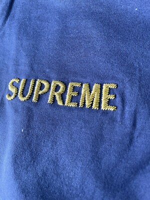 Supreme Bullion Logo S/S Top Washed Navy Medium FW 20 | eBay