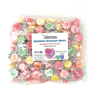 Assorted Fruit Starlight Mints Hard Candy, 2lbs. ~ YANKEETRADERS  ~FREE SHIPPING