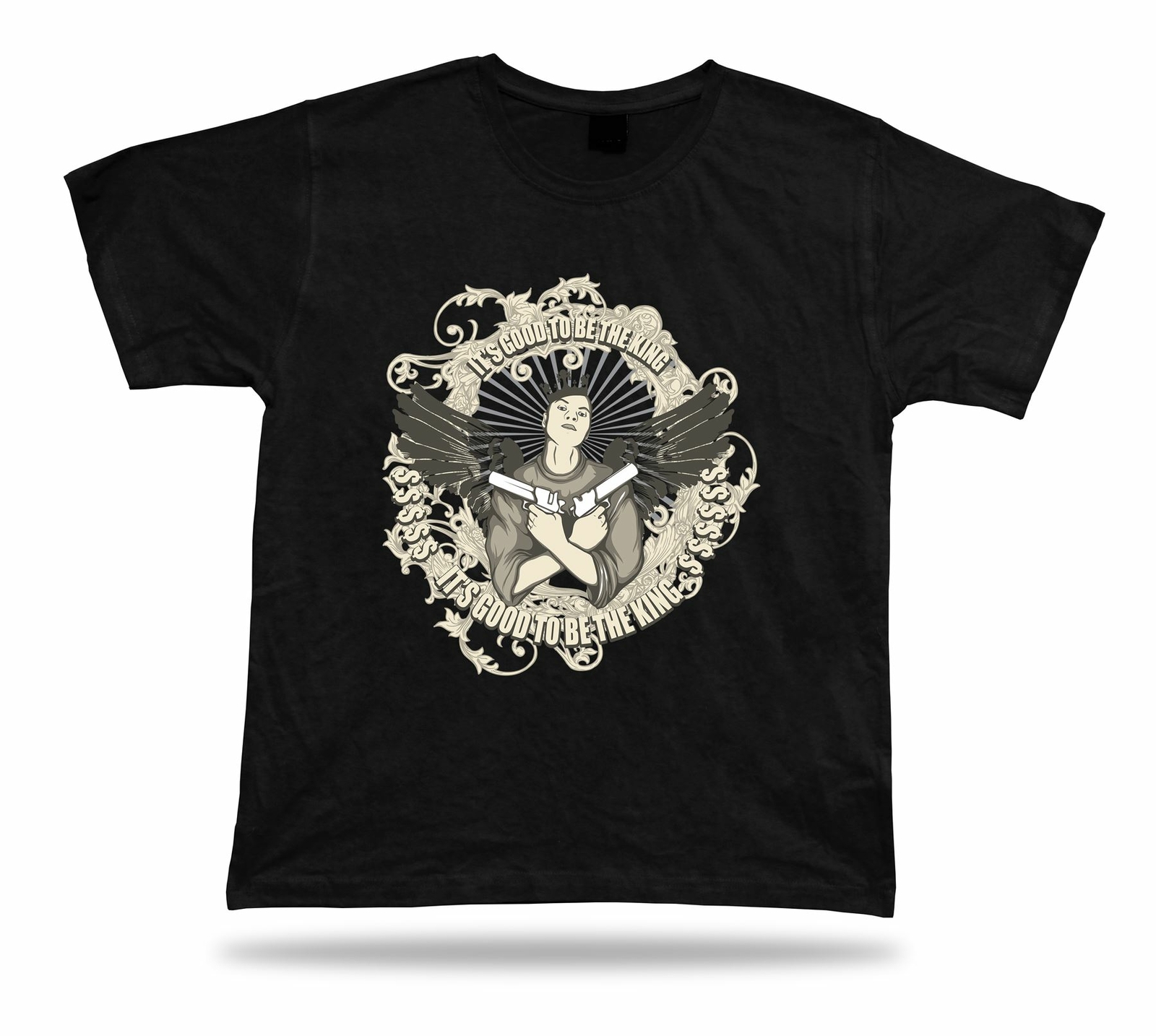 It's good to be the king Gangster Gun cool stylish modern tshirt design apparel
