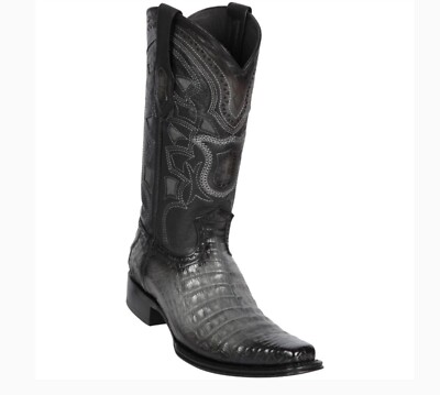 Los Altos CAIMAN CROCODILE GRAY European Square Toe WESTERN BOOT EE 768238