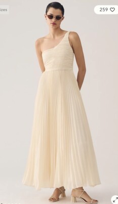 Anthropologie Forever That Girl Let It Be One-Shoulder Pleated Dress Size Small