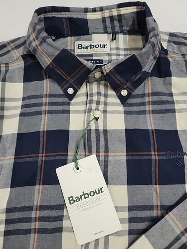 Barbour Edgar Plaid Tailored LS Button Shirt - Navy Tartan Check - Herren XXL US - Bild 2 von 11