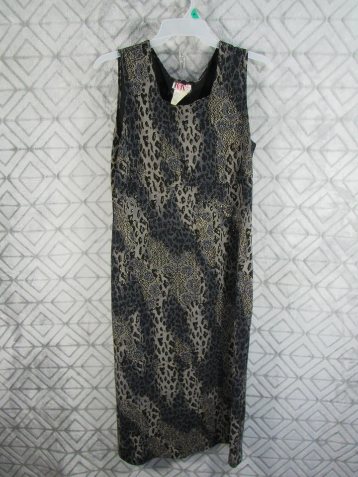 Vestido y Top R K Originals 2 Piezas Talla 12 Gris Negro Azul Dorado Frente Abierto Top Foto 3 de 4