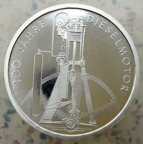 germany 1997 f 10 mark silver coin diesel engine