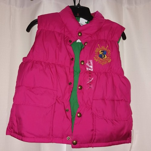 Ralph Lauren Polo Equestrian Reversible Down Vest -Girls Size XL - Snap Up