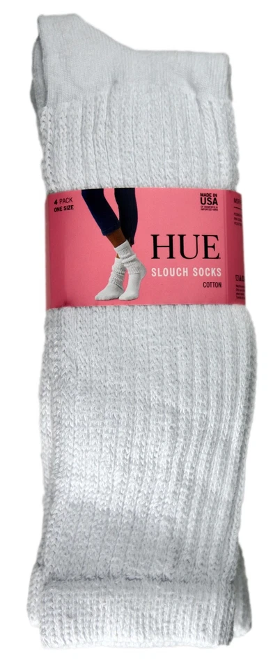 Hue Women's Slouch Cotton Socks, White, 4 Pairs - Image 3 of 4
