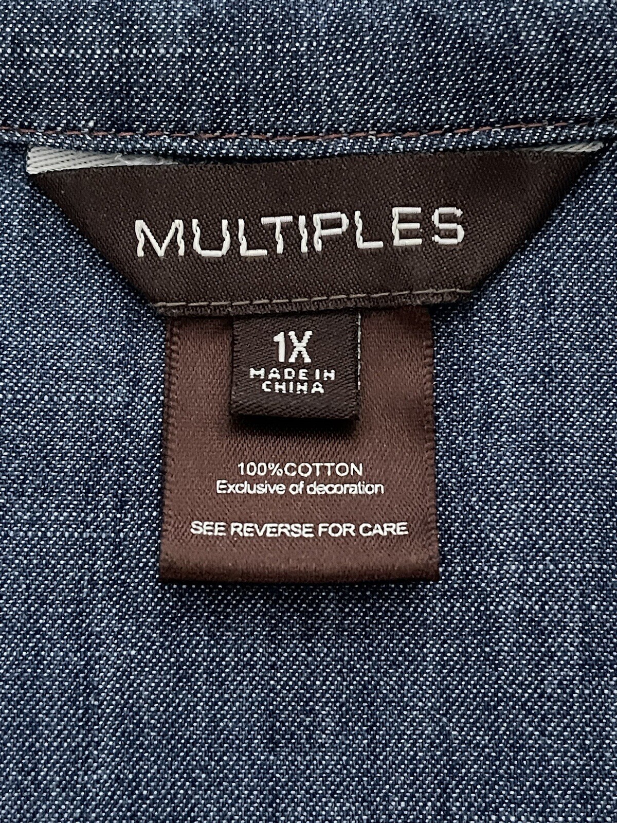 Multiples Button Front Lightweight Denim Long Sle… - image 13