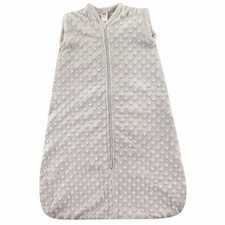 Hudson Baby Safe Sleep Wearable Dotted Mink Plush Sleeping Bag, Gray
