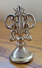Vintage Metal Brass Gold Tone Ornate Wax Seal Envelope Stamp - LY WAMH