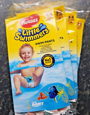 Huggies kleine Schwimmer Schwimmhose, Größe 5-6 Medium 12-18 kg. 4 Einzelhosen.