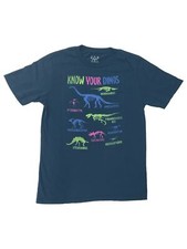 Boys Blue Short Sleeve Know Your Dinos Dinosaur Bones Tee Shirt T-Shirt