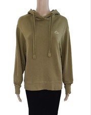 FRAME Easy Organic Cotton Pullover Hoodie In Faded O/D Green Sz XS $165