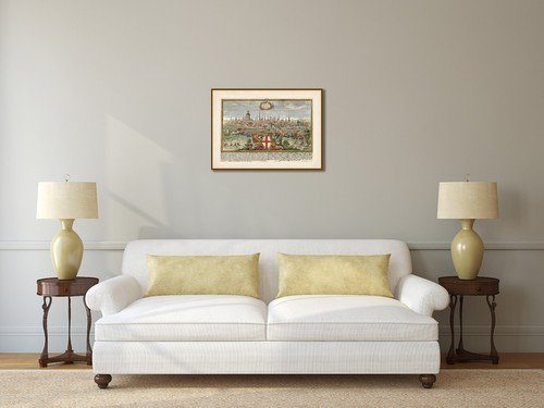 antique LONDON LONDINUM panorama view plan map 1720 LONDINIUM art print poster - Picture 13 of 14