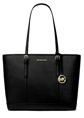 Michael Kors Tasche Handtasche Jet Set Travel LG TZ Shldr Tote Schwarz, Gold neu