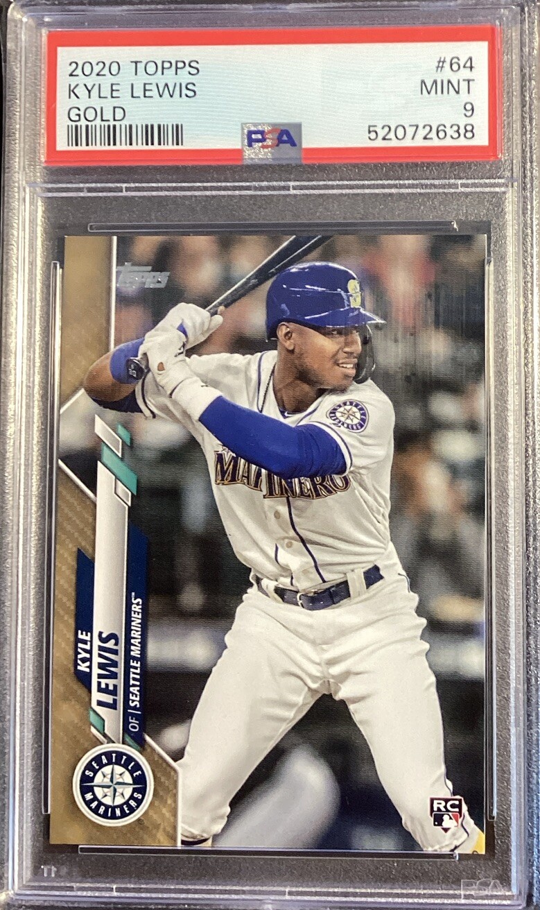 2020 Topps Series 1 Kyle Lewis #64 Rookie Gold /2020 PSA 9 Mariners! #217