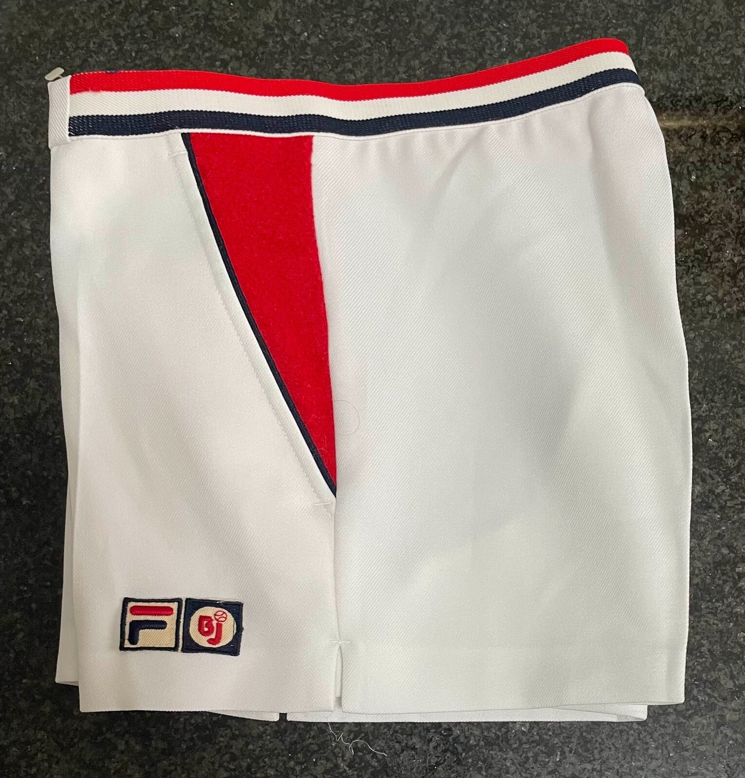 short pantaloncini tennis fila borg taglia 42 biano nuovo originale vintage