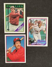 Topps Mike Schmidt 3 Cards (88T #600, 88T All Star #3, 89T #100)