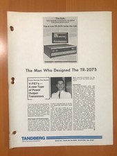 ORIGINAL TANDBERG THE MAN WHO DESIGNED THE TR 2075 SALES BROCHURE D550