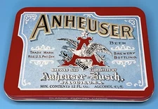 Anheuser Busch Brewing Company Classic Playing Cards 2 Decks Tin Case 1991
