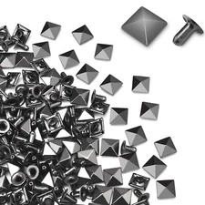 100Sets 10mm Square Pyramid Rivet Leather Rivets Metal Spike Studs Rivet for ...