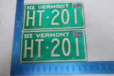 Vermont VT License Plate Tag 1976 76 Natural Sticker Pair Set HT-201