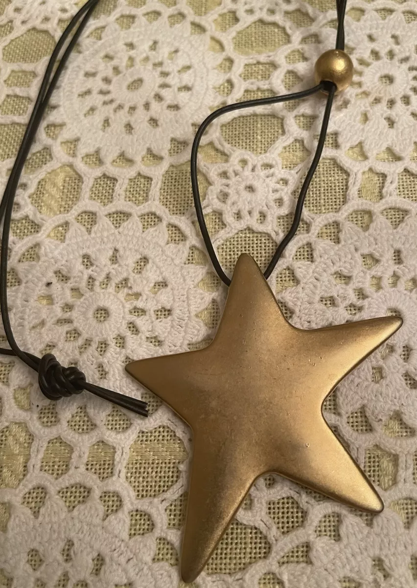 Brighton Large Star Necklace Adjustable Leather Cord eBay