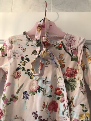 Pyjama Bébé Fille Ted Baker Rose Floral à Volants - Taille 12-18 Mois, Manches Longues, Occasion Très Bon état