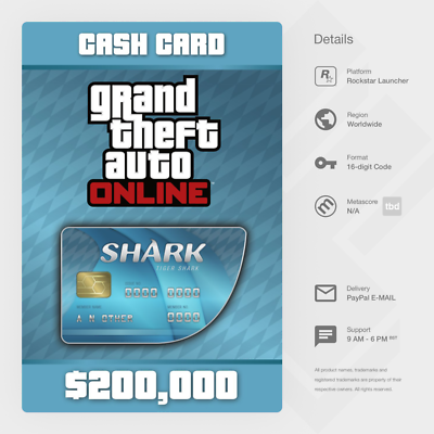 Gta V Online Tiger Shark Cash Card 0 000 Pc Digital Code Instant Ebay