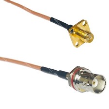 RG316 RP-SMA Female Flange to BNC FEMALE SM BULKHEAD RF Cable Rapid-SHIP LOT