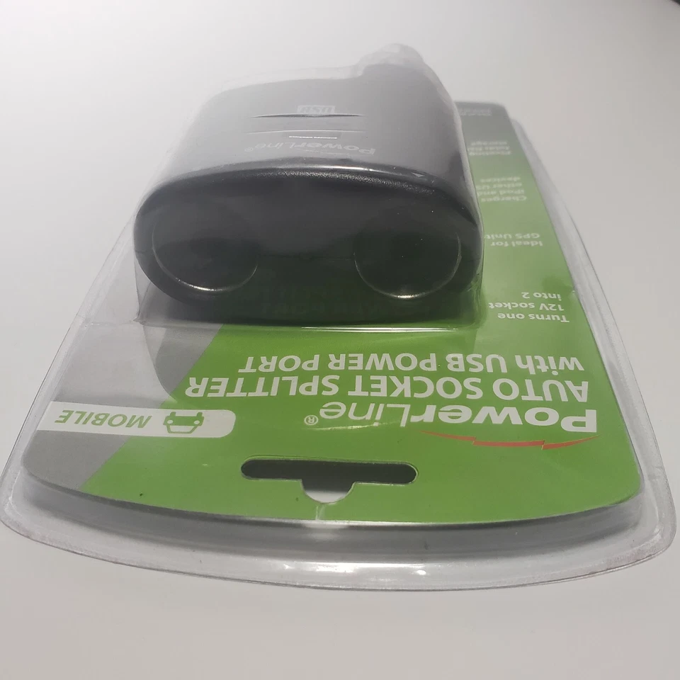 Dual Auto Socket 12V Splitter With USB Power Port By Power Line New Sealed - Image 2 of 4