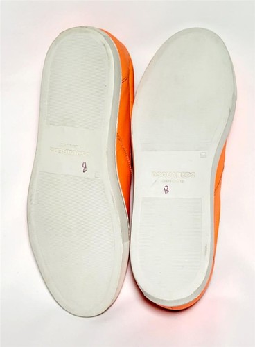 DSQUARED2 Mens US size 5 /38 eu Orange Leather Loafer Made in Italy - Picture 9 of 9