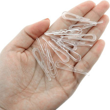 300pcs Transparent Plastic Alligator Clip 38mm Shirt Fixing Packing Clip U Sh...