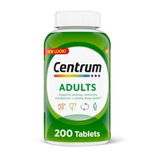 Centrum Adults Multivitamin with Vitamin B & D3, Tablets, 200 Count,New