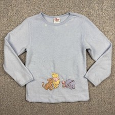 VTG Winnie The Pooh Fleece Pullover Embroidered Sweater Size 7/8