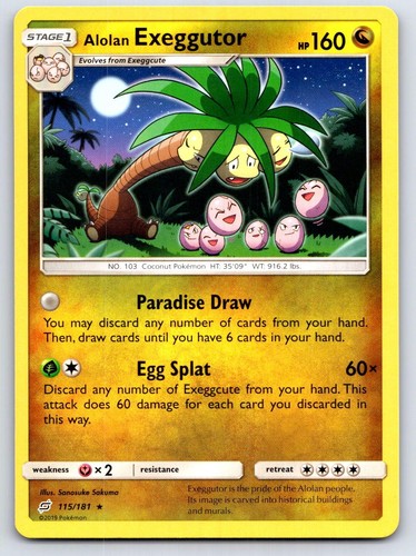 Alolan Exeggutor 115/181 Rare Team Up Pokemon Lightly Played