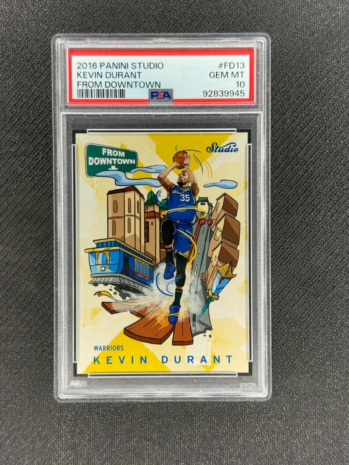 KEVIN DURANT 2016 Panini Studio #FD13 From Downtown PSA 10 Warriors SP RARE
