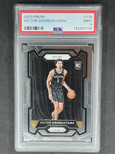 Panini Prizm Victor Wembanyama Rookie Base #136 Spurs 2023-24 PSA 9