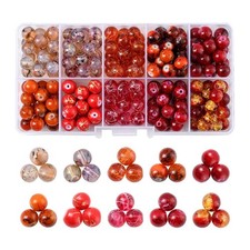 200Pcs 10 Colors Glass Beads for Jewelry Making, 8Mm round Spacer Loose Beads Us
