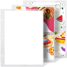 50 Clear Page Protectors, 4x6 Index Cards, Recipe Book Sleeves