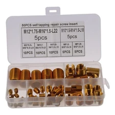 Nut Insert 50 Pack M3 to M12 Self Tapping Threaded Kit Pressed Fit Hole Metal