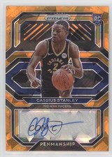 2020 Panini Prizm Rookie Penmanship Orange Ice Cassius Stanley #RP-CSL Auto 1p5