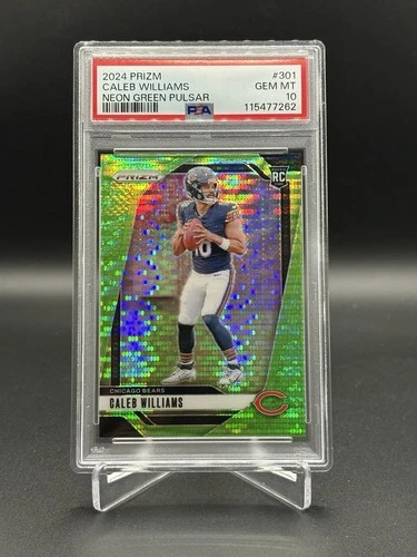 2024 Panini Prizm Caleb Williams Neon Green Pulsar Rookie RC #301 Psa 10 Bears