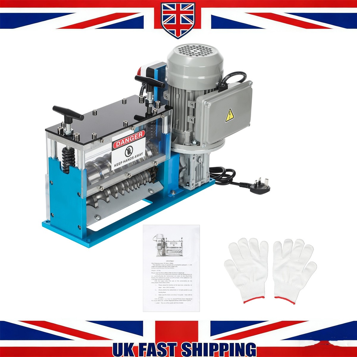Electric Wire Stripping Machine 1.5-40mm Automatic Cable Stripper Powered Peeler