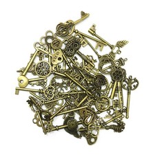 Old Vintage Antique Skeleton Keys Lot Large Small Necklace Pendant Decorations