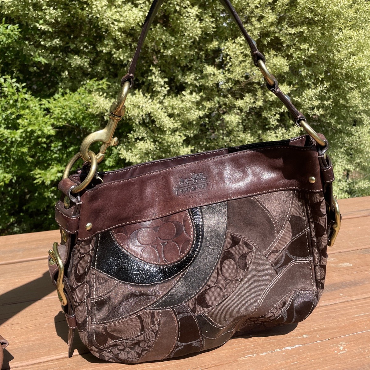 バッグ COACH Zoey Signature Shoulder bag Y2K COACH Zoe Vintage Patchwork Leather Hobo Shoulder Bag Handbag Y2K