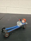Vintage 1971 Hot Wheels Redline Blue Farbs Hy Gear Dragster with Goggles