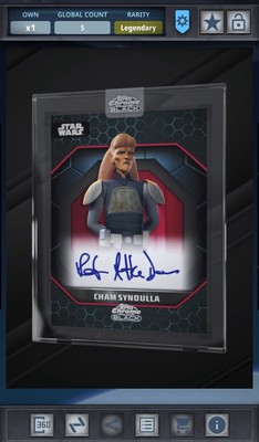 Star Wars Card Trader Chrome Black Light Side Signature Red 5cc Cham Syndulla