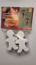 RARE! Walco GINGERBREAD MAN  Sequin Beaded Christmas Ornament KIT- Makes 2
